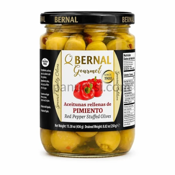 Зображення – Оливки Bernal фаршировані перцем 436г